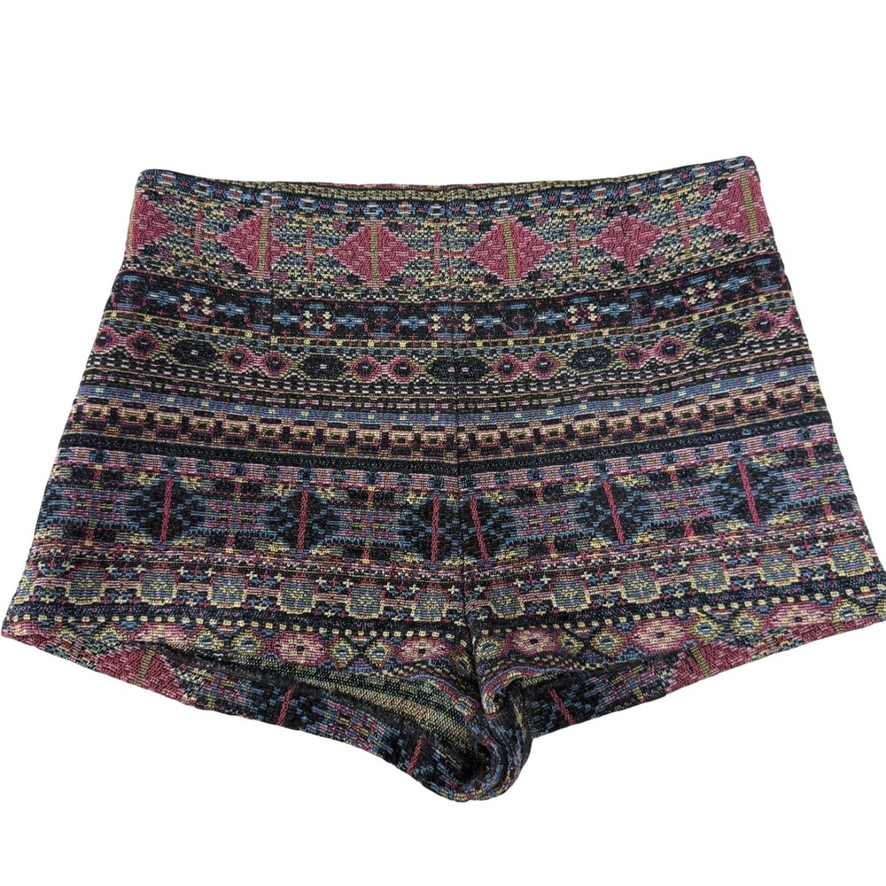 Ecote Urban Outfitters High Waisted Tapestry Shorts Multi Color Geometric Size 8